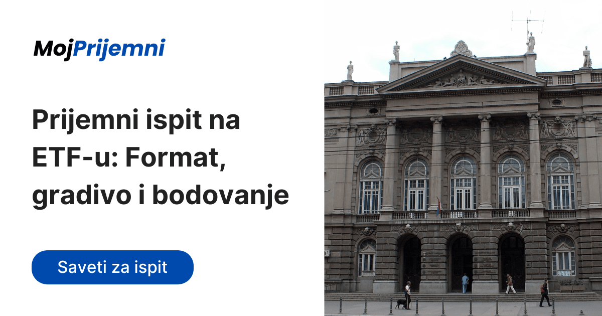 Prijemni ispit na ETF-u: Format, gradivo i bodovanje